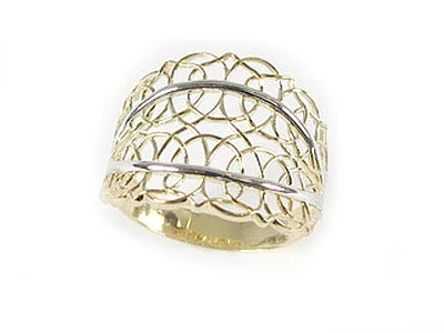 10K Yellow & White Gold Linked Ring