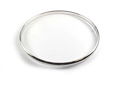 10K White Gold Smooth Bangle Bracelet