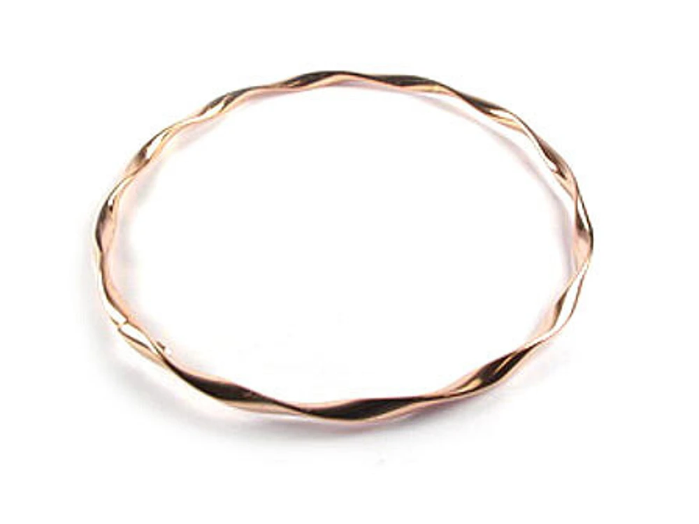 10K Rose Gold Twisted Bangle Bracelet