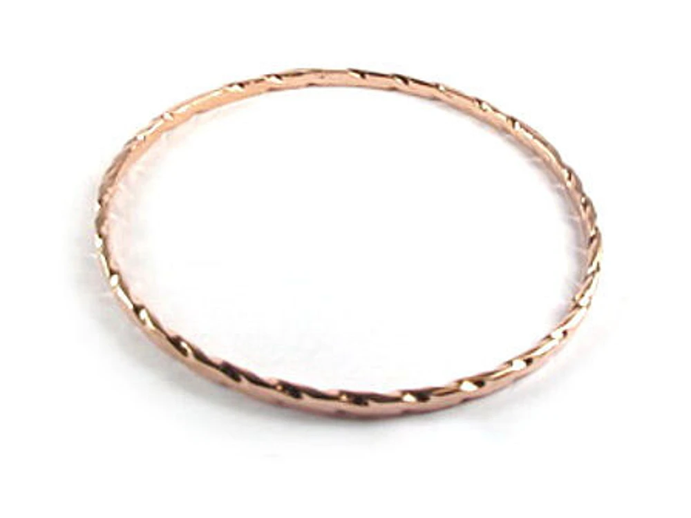 10K Rose Gold Simple Grooved Bangle Bracelet