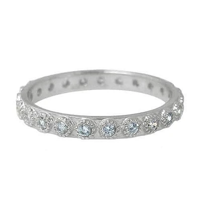 Sterling Silver With Rhodium, Cubic Zirconia Eternity Ring