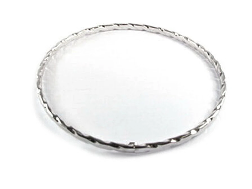 10K White Gold Simple Grooved Bangle Bracelet