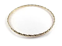 10K Gold Simple Grooved Bangle Bracelet