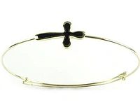 10K Yellow Gold Cross Bangle Bracelet