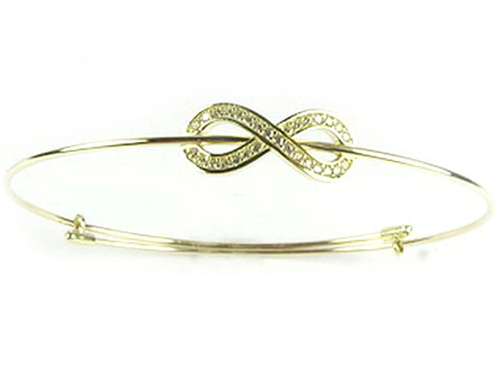 10K Yellow Gold Infinity Loop Bangle Bracelet