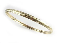 10K Gold Grooved Bangle Bracelet