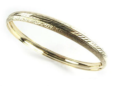 10K Yellow Gold Simple Bangle Bracelet