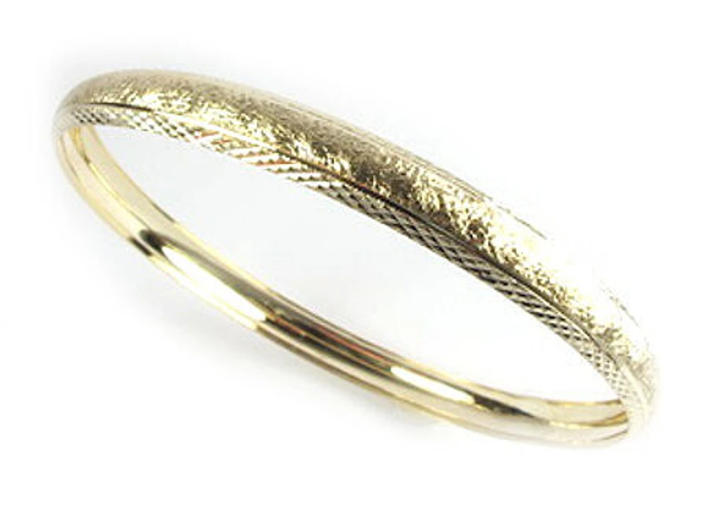 10K Yellow Gold Fancy Bangle Bracelet