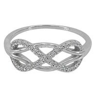 Sterling Silver With Rhodium, 17X13mm Infinity Ring With Cubic Zirconia