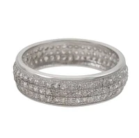 Sterling Silver With Rhodium, Cubic Zirconia Eternity Ring