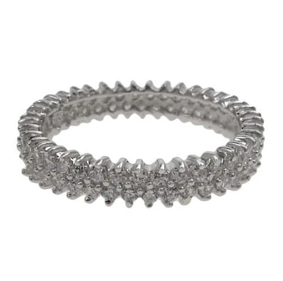 Sterling Silver With Rhodium, Cubic Zirconia Eternity Ring