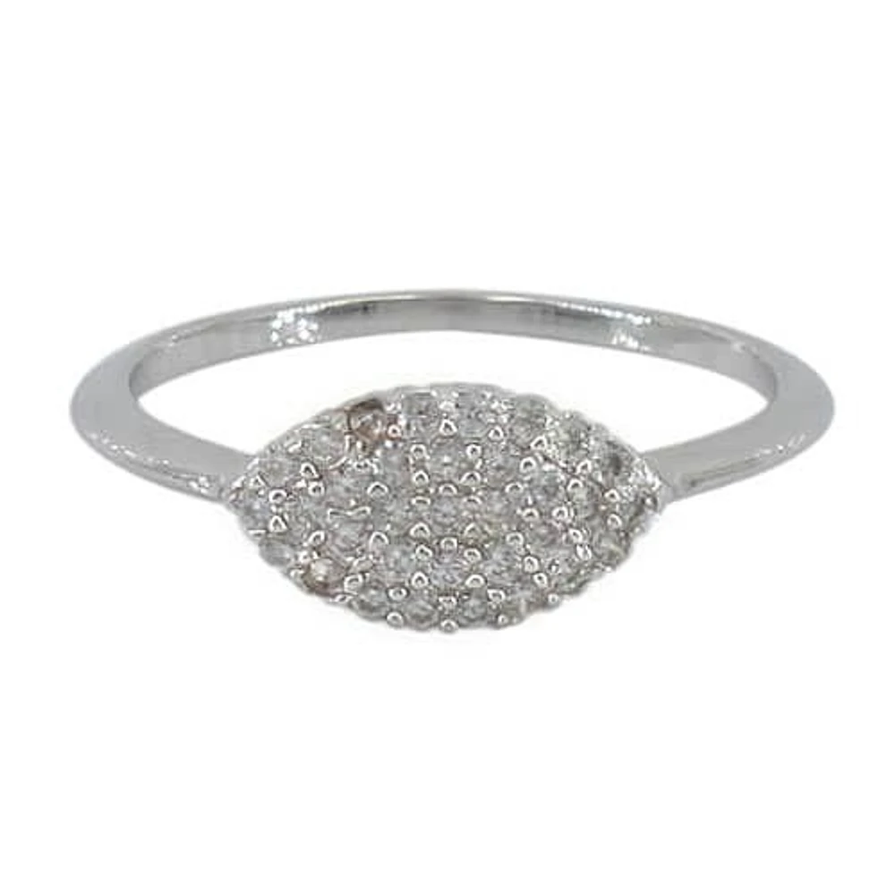 Sterling Silver With Rhodium, Cubic Zirconia Stackable Ring