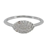 Sterling Silver With Rhodium, Cubic Zirconia Stackable Ring