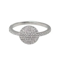 Sterling Silver With Rhodium, 9mm Round Stackable Ring With Cubic Zirconia