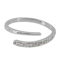 Sterling Silver With Rhodium Cubic Zirconia, 2mm Band