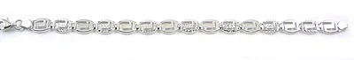 10K Fancy Link Diamond Cut White Gold Bracelet