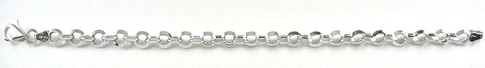 10K Fancy Mini Circle Links White Gold Bracelet