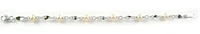 10K Link Yellow Bead White Gold Bracelet