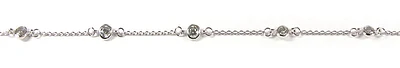 10K Fancy Stone Link White Gold Bracelet C.Z