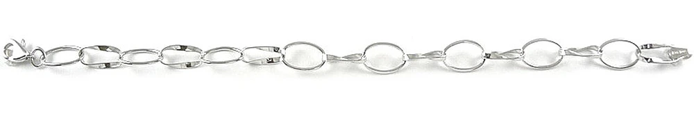 10K Fancy Hoop White Gold Bracelet