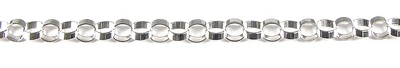 10K Fancy Circle Hoop Link White Gold Bracelet