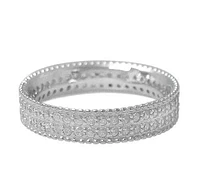 Sterling Silver With Rhodium, Cubic Zirconia Eternity Ring With, 5mm Width