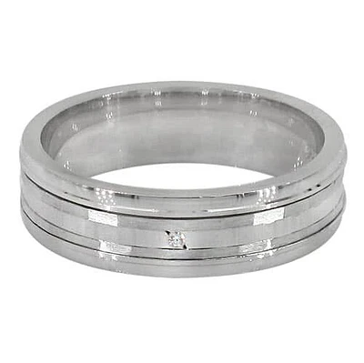 Sterling Silver With Rhodium, Men’s Spin Ring With Cubic Zirconia