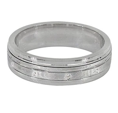 Sterling Silver With Rhodium, Men’s Spin Ring Cubic Zirconia