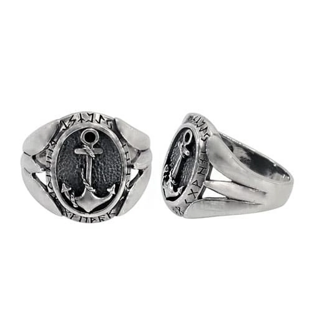 Sterling Silver Anchor Ring, 19m Width