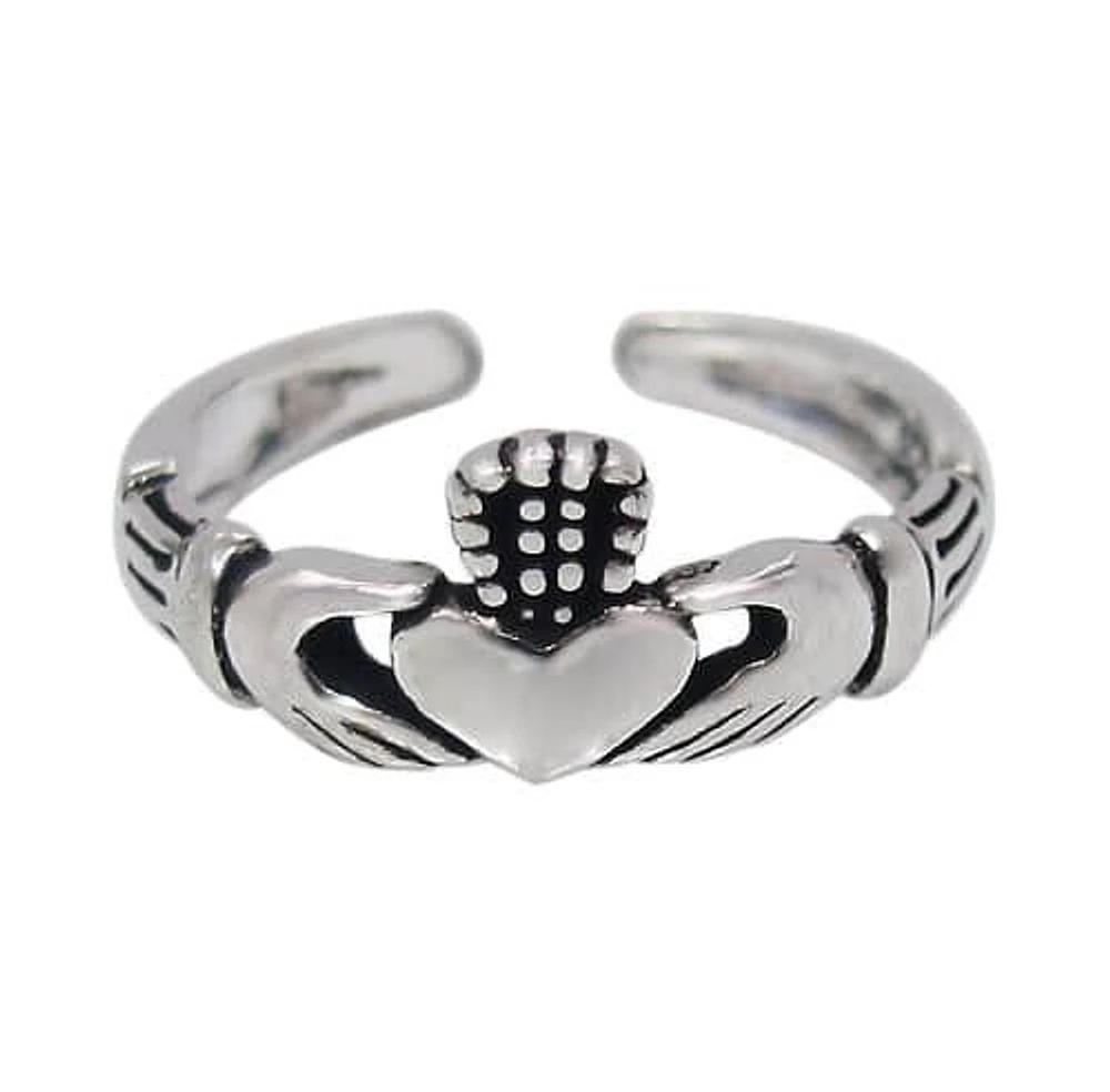 Sterling Silver, Adjustable Claddagh Toe Ring