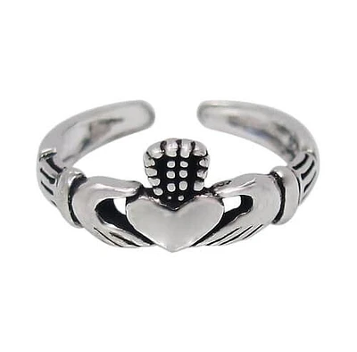 Sterling Silver, Adjustable Claddagh Toe Ring