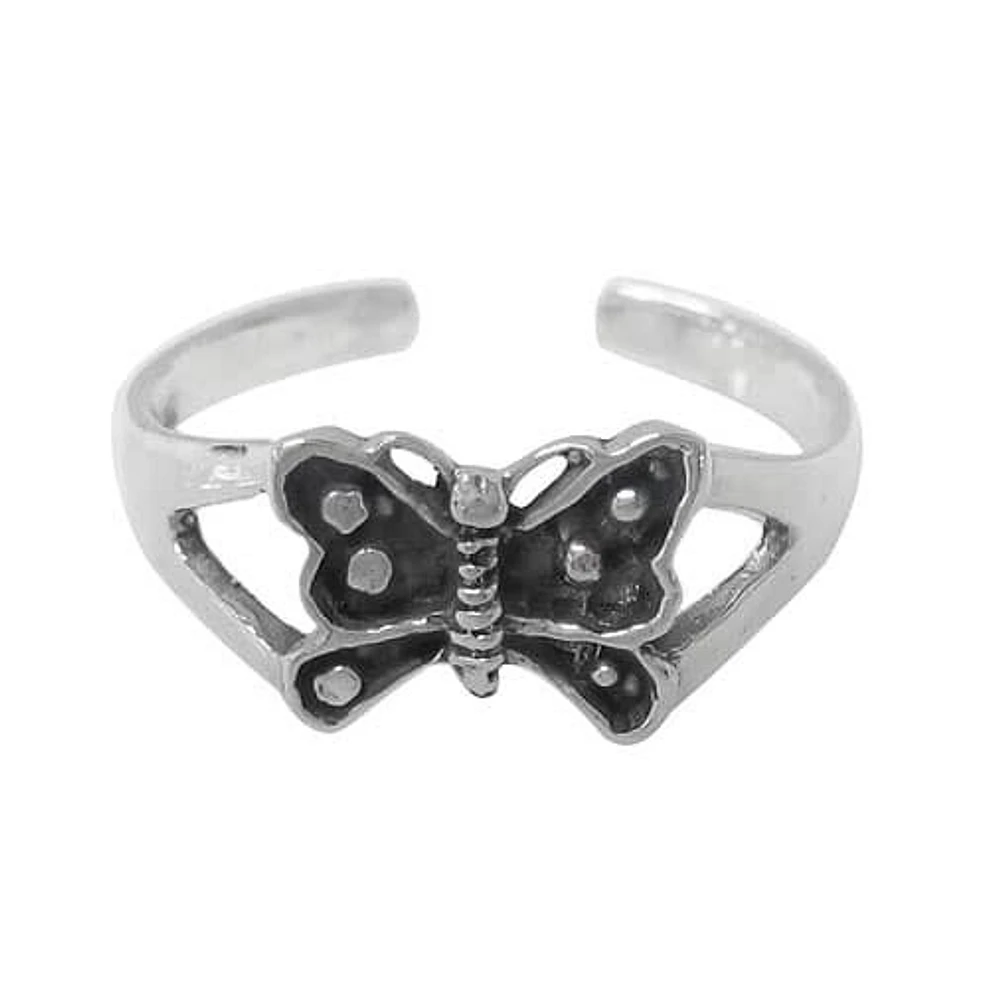 Sterling Silver, Adjustable Butterfly Toe Ring