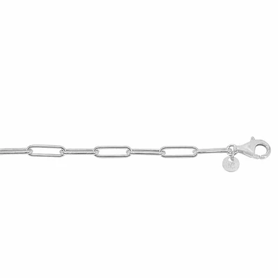 Sterling Silver Anklet, 3.2mm Paperclip Link