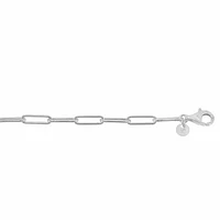 Sterling Silver Anklet, 3.2mm Paperclip Link