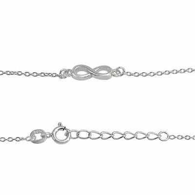 Sterling Silver Anklet, 4X11mm Infinity Charm