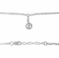 Sterling Silver Anklet, 7mm Ball Bead Charm