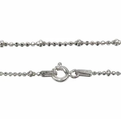 Sterling Silver Anklet, Diamond Cut Bead With 2mm Rondelle Bead