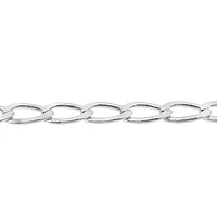 Sterling Silver Anklet, 3.7mm Long Link Curb