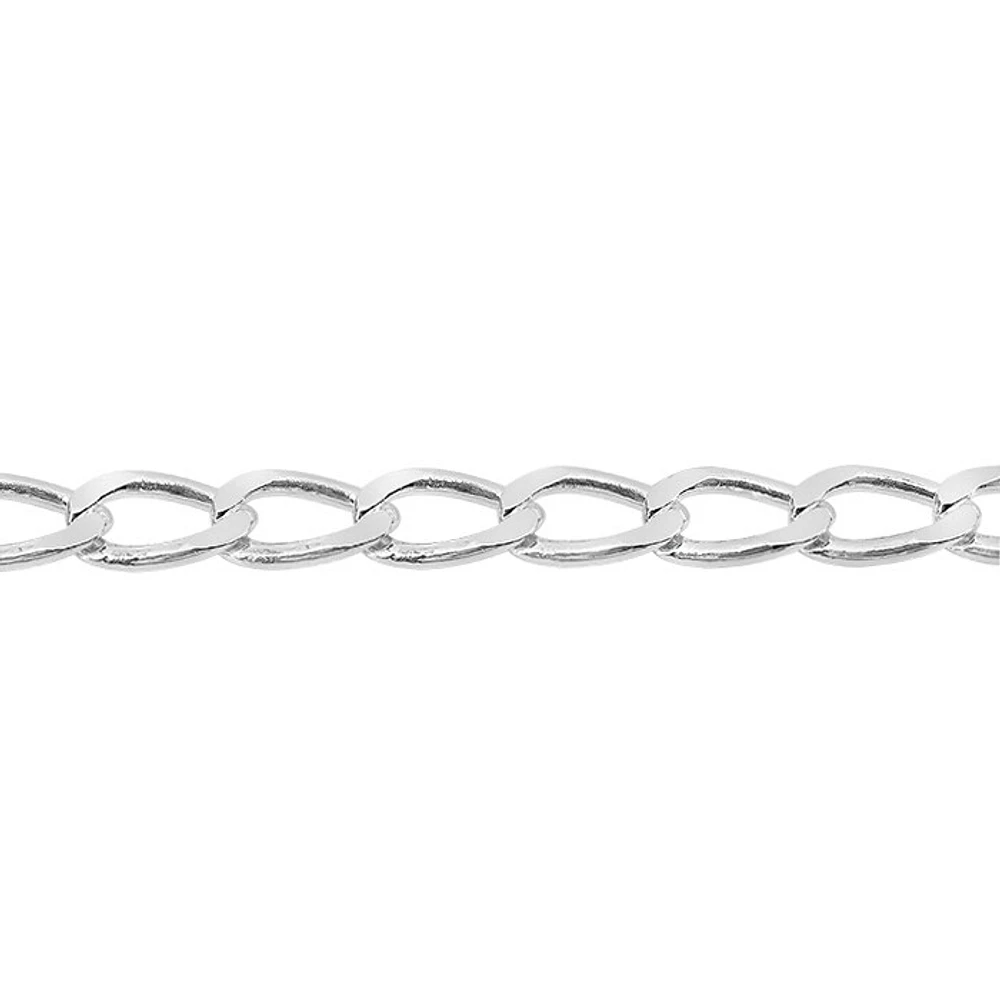 Sterling Silver Anklet, 3.1mm Long Link Curb