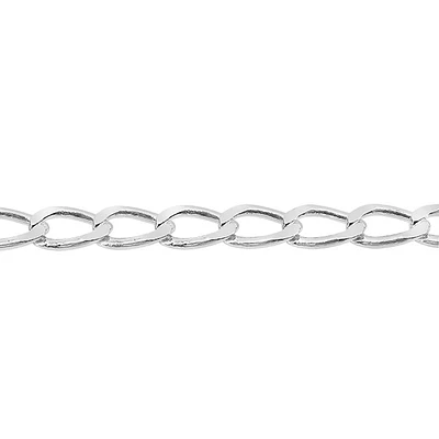 Sterling Silver Anklet, 3.1mm Long Link Curb