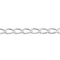 Sterling Silver Anklet, 3.1mm Long Link Curb