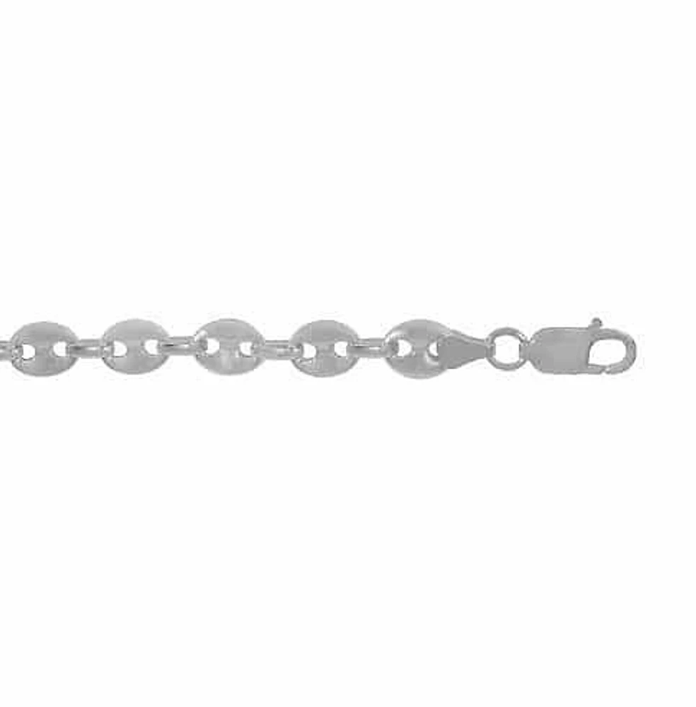 Sterling Silver Anklet, 3.2mm Puffy(Solid) Marine (Gucci) Link