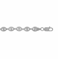 Sterling Silver Anklet, 3.2mm Puffy(Solid) Marine (Gucci) Link