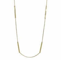 Sterling Silver With Gold, 36″ Necklace With 26X2mm Flat Bar