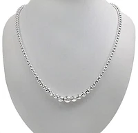 Sterling silver, graduated ball bead necklace. Approximate ball bead size: 4-10mm Diameter