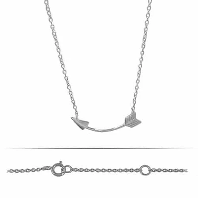 Sterling Silver With Rhodium, Curved Arrow (24X6Mm) Charm