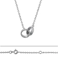 Sterling Silver With Rhodium, 8mm Double Ring Charm