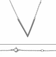Sterling Silver With Rhodium, V (24X20mm) Charm