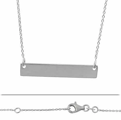 Sterling Silver, Horizontal Bar (35X8mm) Charm