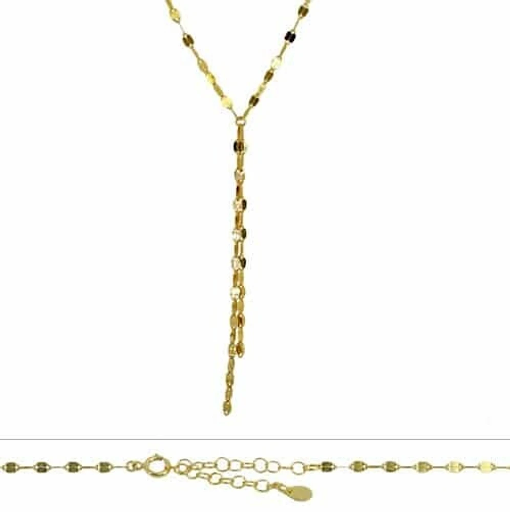 Sterling Silver With Gold Plated Necklace, 2mm Width(Outer Frame)